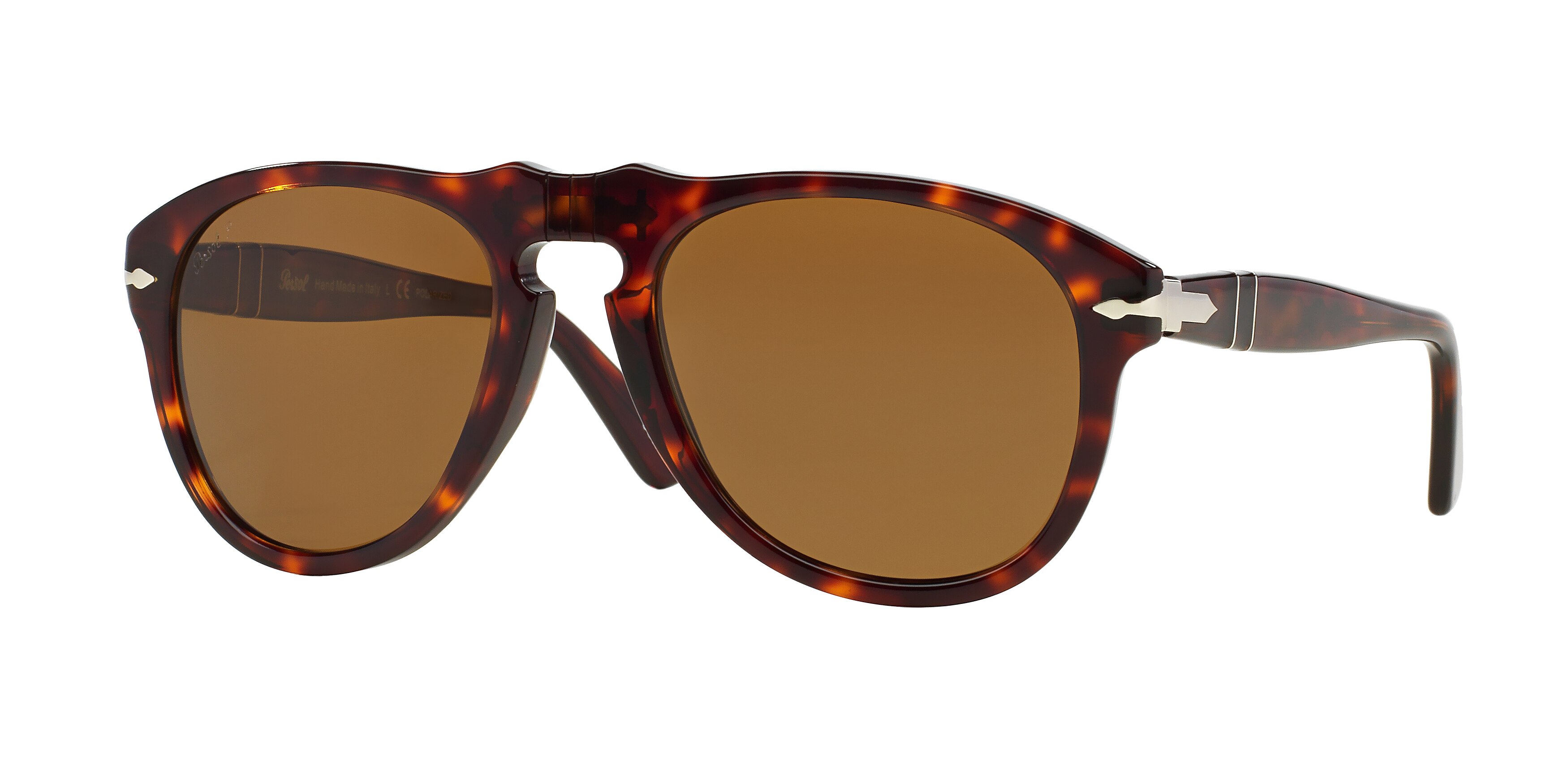 Persol Man PO0649 24/57 Sunglasses Acetate Turtle Brown Pilot Polarized Anti -reflex-image